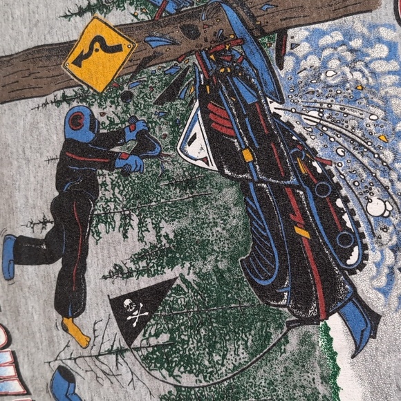 Vintage 1995 Sunburst Sportswear Single Stitch Fruit Of The Loom Snowmobile Tee - Picture 4 of 10